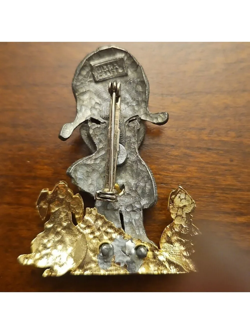 Pin Ultra craft Lttle Girl With Cat And Dog Holdong A Heart Pewter Look And Gold